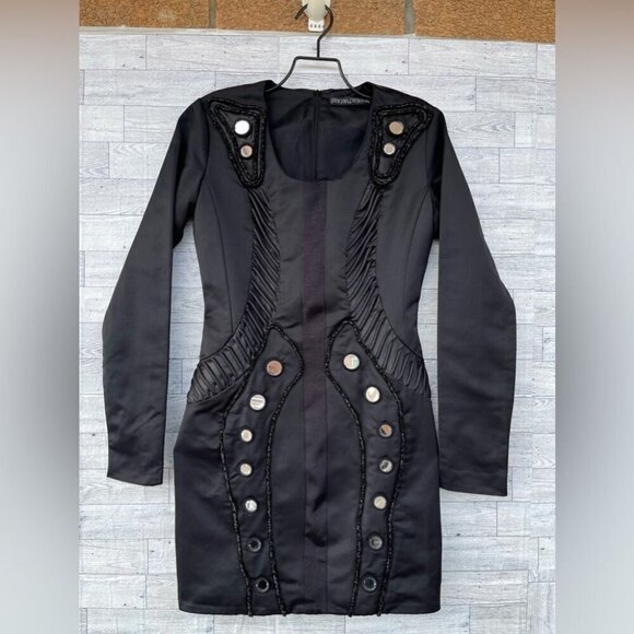 AVANT-GARDE MARJAN PEJOSKI  Mirror Embellished Mini Dress size 8 uk usa XS/S - Picture 1 of 13